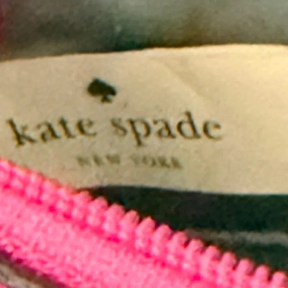 Kate Spade Kirk Park Bee Cosmetic Bag Women Pink Red Bow Colorblock Pouch Preppy